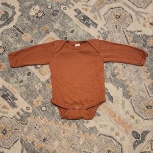 Kate Quinn long sleeved lap neck bodysuit in Copper 6-12 months